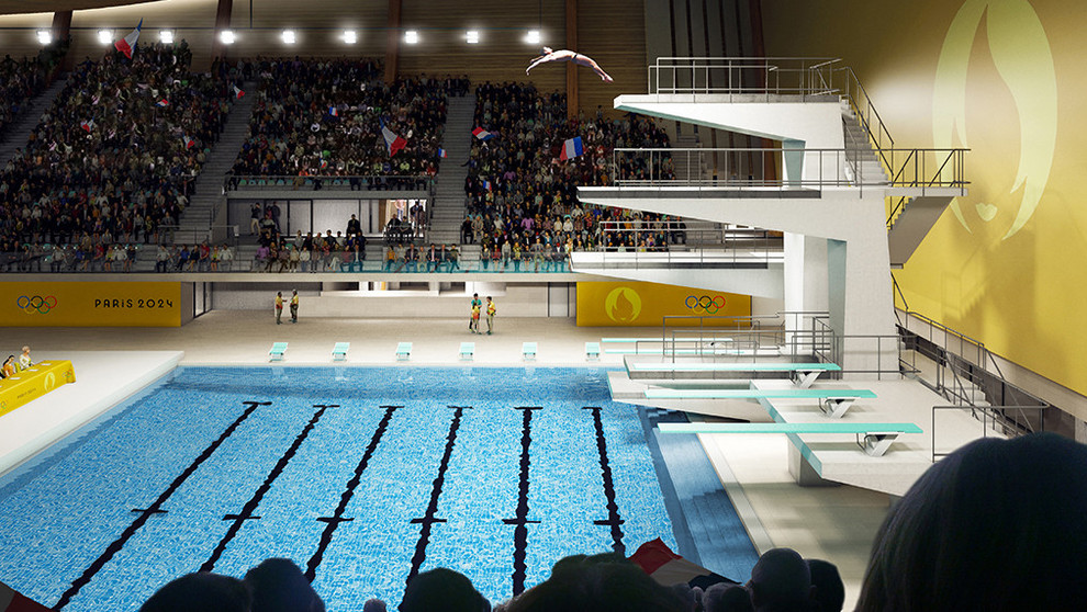 Perspectives du Centre Aquatique Olympique pendant les Jeux Perspectives du Centre Aquatique Olympique pendant les Jeux