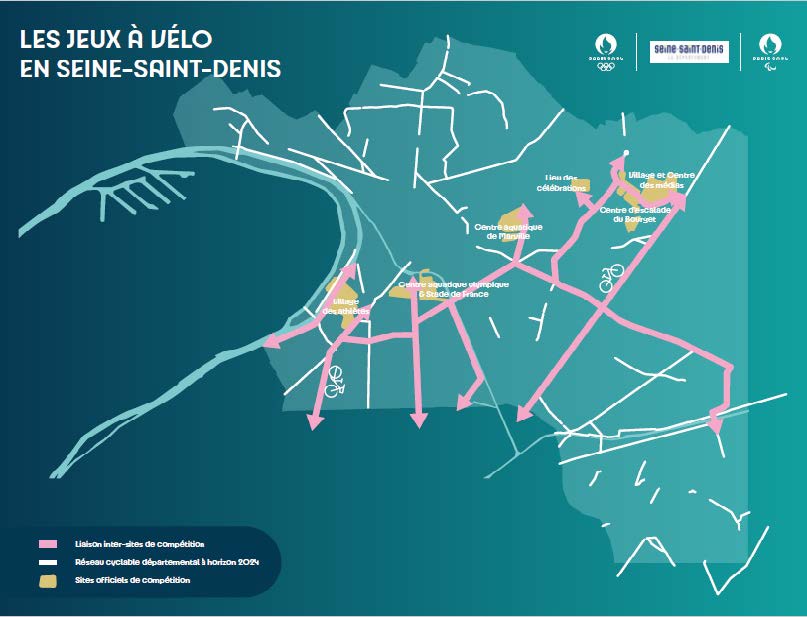 Carte des Jeux à vélo : réseau cyclable des Jeux de Paris 2024