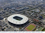 Vue aérienne du quartier du Stade de France de jour